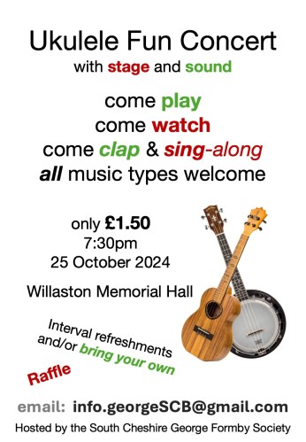 Branch Poster October 2024 plain with crossed ukulele and banjolele