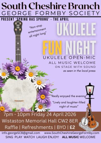 Branch Poster April 2026
with banjolele and spring flowers